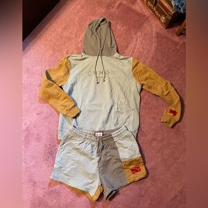 CHNGE Colorblock Hoodie and Sweat Shorts Set